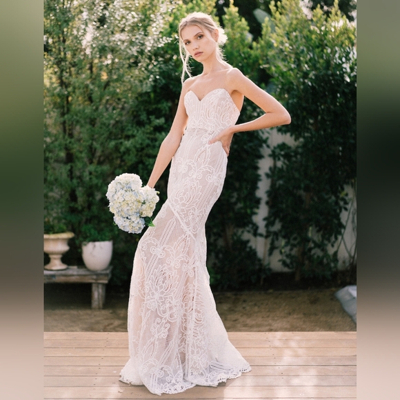 COPY - Stone Cold Fox Market Gown Bride Bridal Wedding Small Medium Slip Lace - Picture 4 of 16